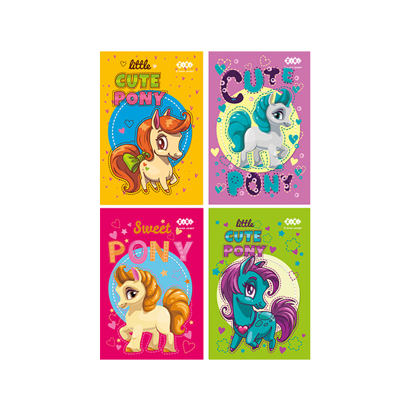 Блокнот на пружине сверху ZiBi CUTE PONY А-6 | 40 листов картонная обложка, KIDS Line