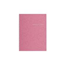Тетрадь на пружине BuroMax Barocco А4 80 листов в  клеточку | Розовая, пластиковая обложка