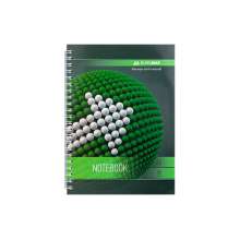 Тетрадь на пружине BuroMax SPHERE А5 80 листов в клетку | картонная обложка, зеленая