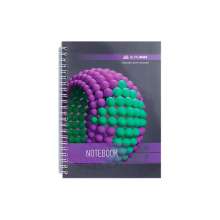 Тетрадь на пружине BuroMax SPHERE А5 80 листов в клетку | картонная обложка, фиолетовая