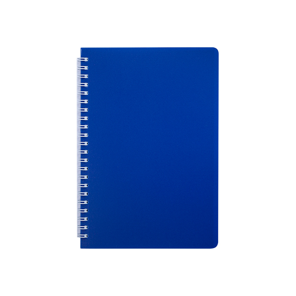 Книжка записная на пружине BuroMax "BRIGHT" А5 60 листов в клетку | пластиковая обложка, синяя