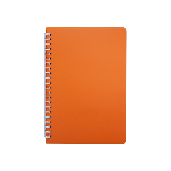 Книжка записная на пружине BuroMax "BRIGHT" А5 60 листов в клетку | пластиковая обложка, оранжевая