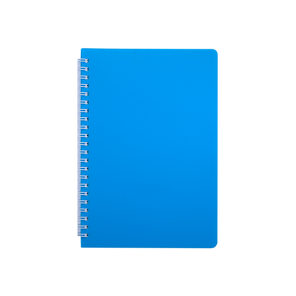 Книжка записная на пружине BuroMax "BRIGHT" А5 60 листов в клетку | пластиковая обложка, голубая