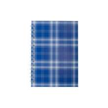 Тетрадь на пружине сбоку А6 BuroMax "Shotlandka" 48 листов | синяя, клетка, картонная обложка