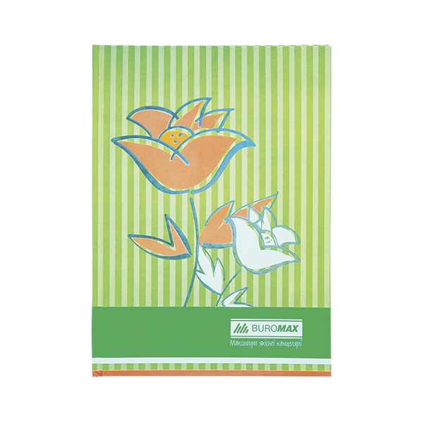 Книга канцелярская BuroMax А4 FLOWERS 80 листов в клетку | салатовая