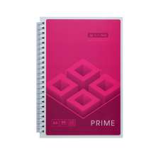 Тетрадь на пружине BuroMax PRIME А5 96 листов в клетку | картонная обложка, розовый