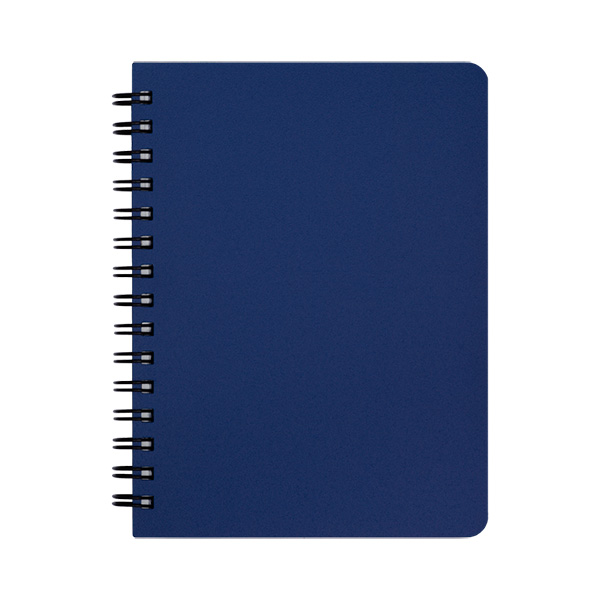 Книжка записная на пружине BuroMax "OFFICE" А6 96 листов в клетку | пластиковая обложка, синий