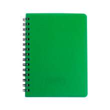 Книжка записная на пружине BuroMax "RAIN" А6 80 листов в клетку | пластиковая обложка, зелёный
