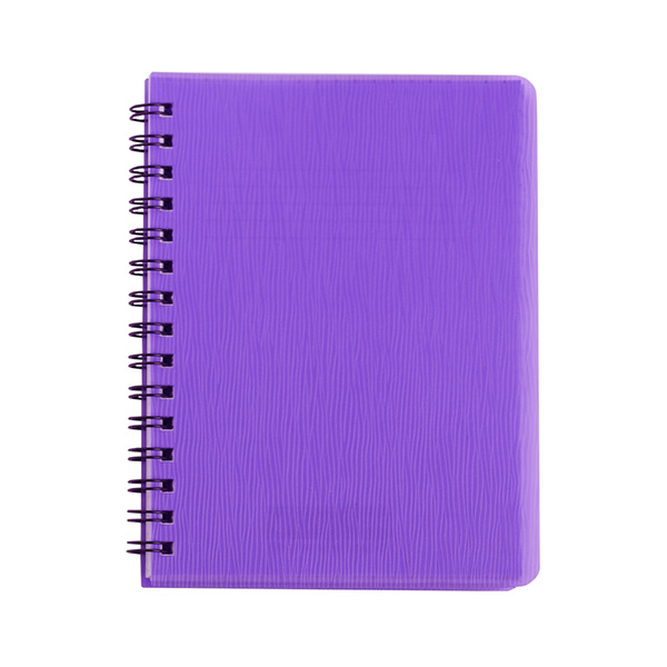 Книжка записная на пружине BuroMax "RAIN" А6 80 листов в клетку | пластиковая обложка, фиолетовый