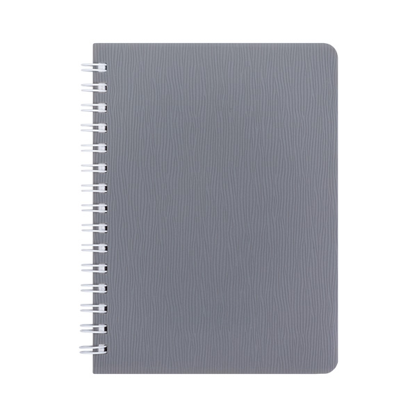 Книжка записная на пружине BuroMax "BARK" А6 60 листов в клетку | пластиковая обложка, серый
