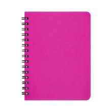 Книжка записная на пружине BuroMax "BRIGHT" А6 60 листов в клетку | пластиковая обложка, розовый