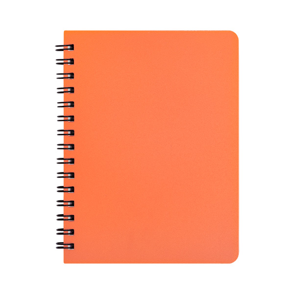 Книжка записная на пружине BuroMax "BRIGHT" А6 60 листов в клетку | пластиковая обложка, оранжевый