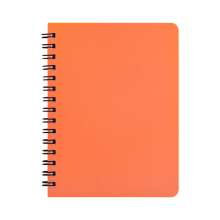 Книжка записная на пружине BuroMax "BRIGHT" А6 60 листов в клетку | пластиковая обложка, оранжевый