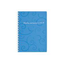 Книжка записная на пружине BuroMax Barocco А6 80 листов в клетку | пластиковая обложка, голубой