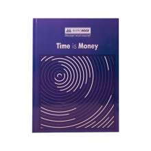 Книга канцелярская BuroMax TIME IS MONEY А4 96 листов в клетку | офсет, твердая ламинированная обложка, синяя