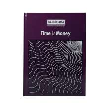 Книга канцелярская BuroMax TIME IS MONEY А4 96 листов в клетку | офсет, твердая ламинированная обложка, фиолетовая