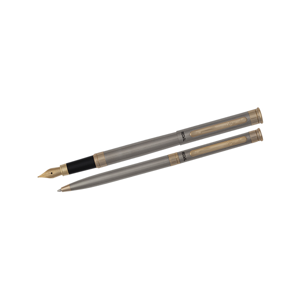 Комплект LANGRES из перьевой и шариковой ручки в подарочном футляре L | цвет сталь