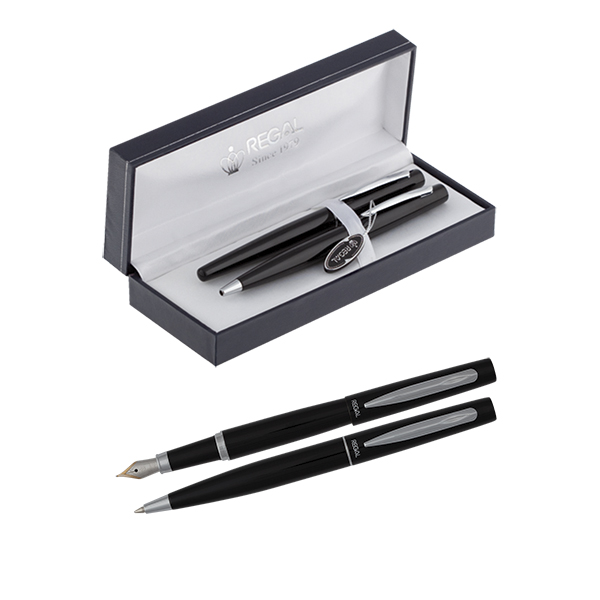 Комплект LANGRES из перьевой и шариковой ручки в подарочном футляре L | цвет черный