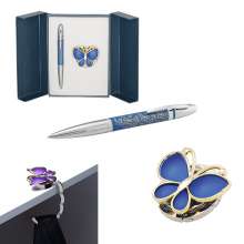 Набор подарочный LANGRES "Papillon" ручка шариковая и крючок для сумки | цвет синий