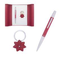 Набор подарочный LANGRES "Star" ручка шариковая и брелок | цвет красный