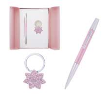 Набор подарочный LANGRES "Star" ручка шариковая и брелок | цвет розовый