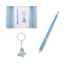 Набор подарочный LANGRES "Night Moth" ручка шариковая и брелок | цвет синий