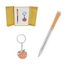 Набор подарочный LANGRES "Apple" ручка шариковая и брелок | цвет оранжевый