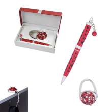 Набор подарочный LANGRES "Elegance" ручка шариковая и крючек для сумки | цвет красный