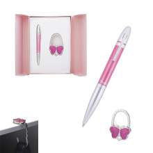 Набор подарочный LANGRES "Lightness" ручка шариковая и крючек для сумки | цвет розовый