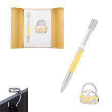 Набор подарочный LANGRES "Sense" ручка шариковая и крючек для сумки | цвет желтый