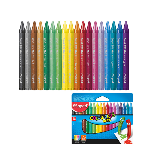 Мелки восковые Maped COLOR PEPS Wax Crayons 18 цветов