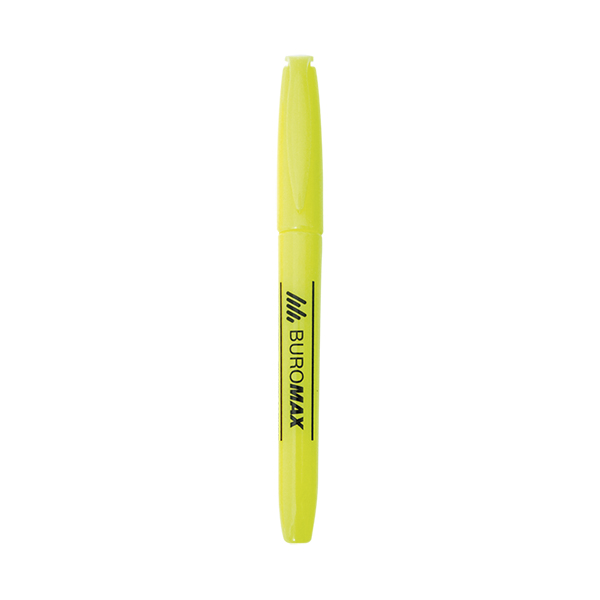 Текстовый маркер BuroMax JOBMAX 2-4 мм круглый | водная основа, цвет жёлтый