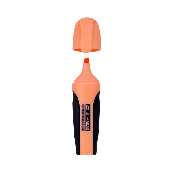 Текстовый маркер BuroMax PASTEL 2-4 мм с резиновыми вставками | цвет персиковый